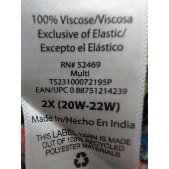 Floral Babydoll Peasant Top Boho Cottagecore Milkmaid Empire Waist Terra Sky 2X - Picture 5 of 6